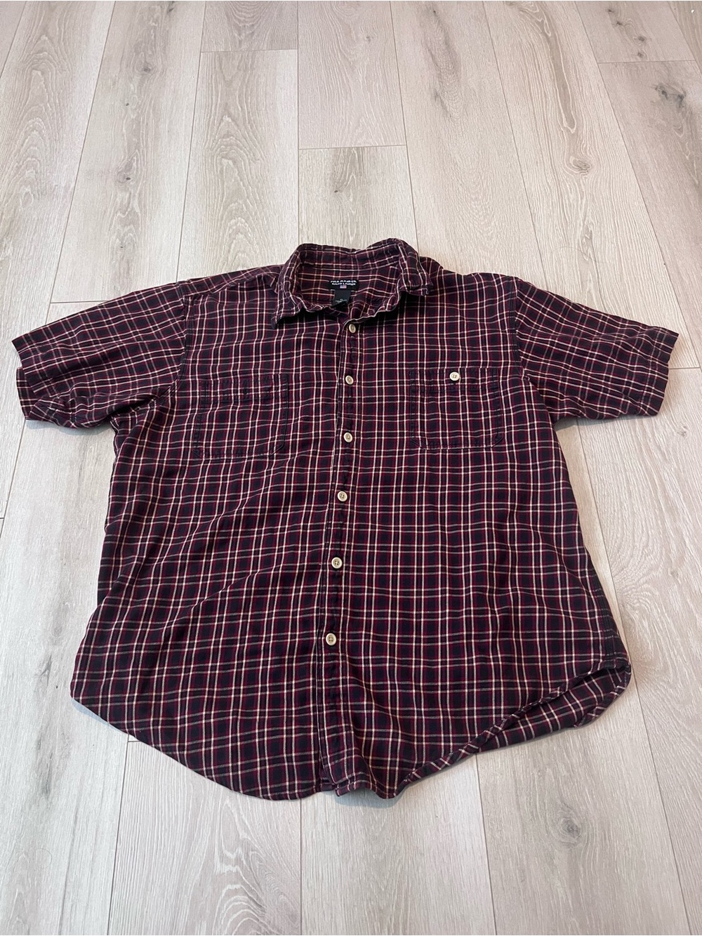 Polo by Ralph Lauren Burgundy Plaid Short-Sleeve Button-Down Shirt